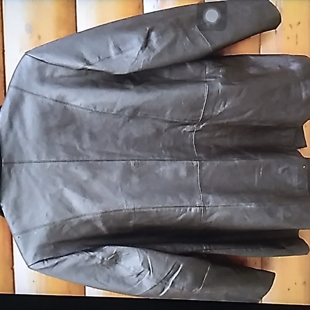 βοΈ Dialogue 100% Leather Jacket Coat 1X Washable NWOT - Picture 4 of 16